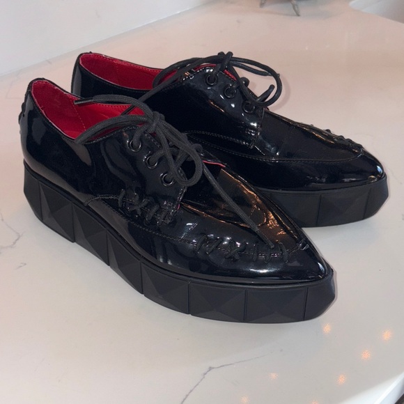 Kat Von D Black Patent Bauhaus Creeper shoes Gothic punk rocker - Picture 4 of 10